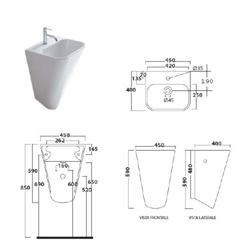 Meg 11 es un lavabo suspendido de la marca Galassia | Terracerámica