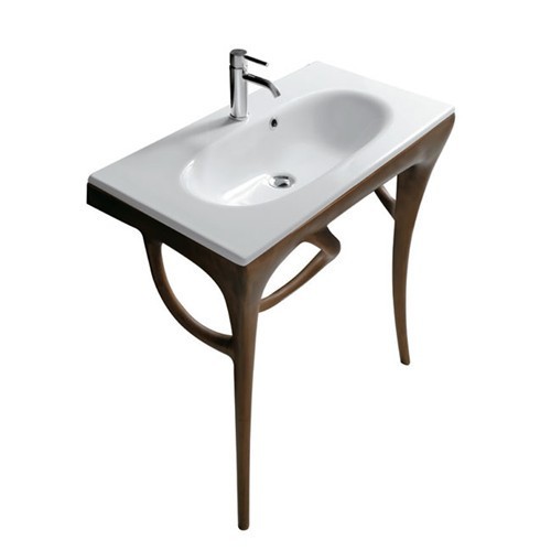 GALASSIA ERGO LAVABO CON ESTRUCTURA EN MADERA
