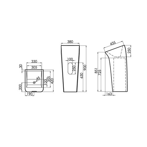 BATHCO LUNGO SQUARE LAVABO A SUELO