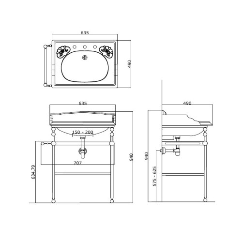 GENTRY HOME NEW VICTORIAN  LAVABO + CONSOLA  (varios acabados)