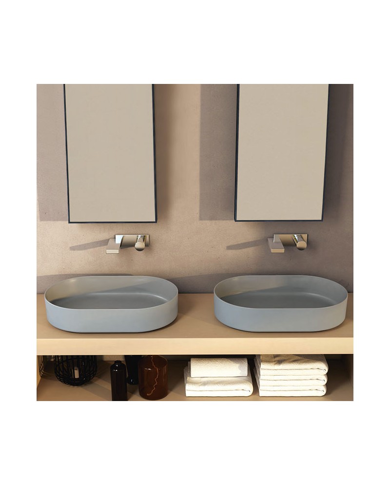 Shui Comfort es un lavabo ovalado de colores de Cielo | Terracerámica Shui Comfort es un lavabo ovalado de colores de Cielo | Terracerámica