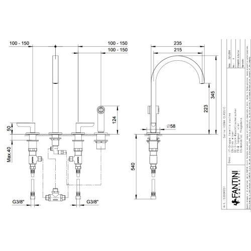 FANTINI ICONA DECO MONOBLOC FREGADERA (VARIOS ACABADOS)