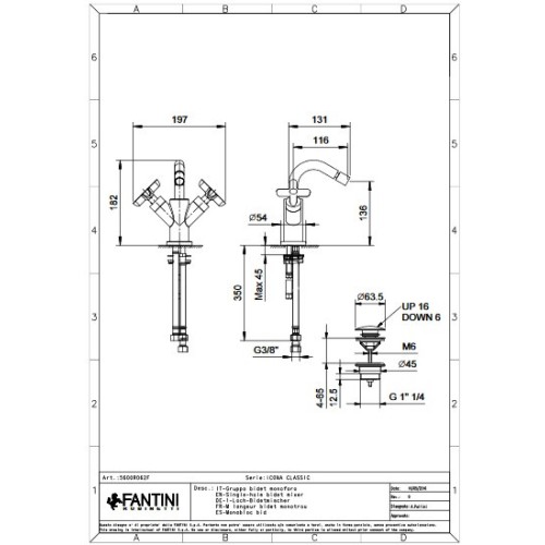 FANTINI ICONA CLASSIC MONOBLOC BIDÉ (VARIOS ACABADOS)