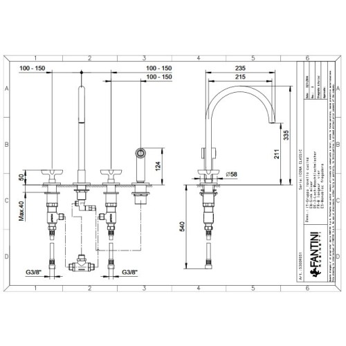 FANTINI ICONA CLASSIC MONOBLOC FREGADERA (VARIOS ACABADOS)