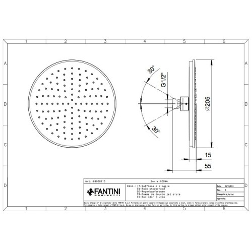 FANTINI ICONA CLASSIC ROCIADOR LLUVIA (VARIOS ACABADOS)