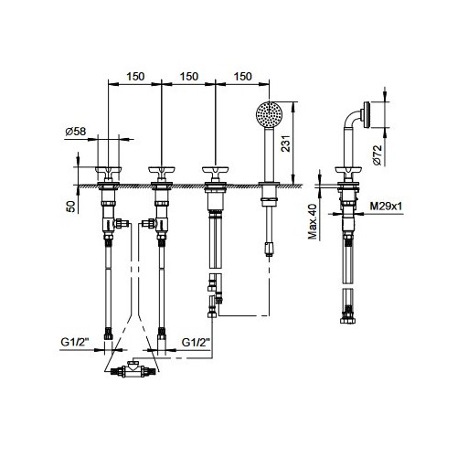 FANTINI ICONA CLASSIC GRUPO BAÑERA REPISA (VARIOS ACABADOS)