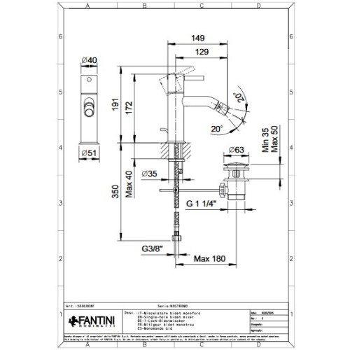 FANTINI NOSTROMO MONOMANDO BIDÉ