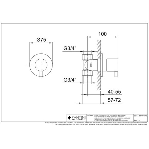 FANTINI NOSTROMO LLAVE DE PASO 3/4" (VARIOS ACABADOS)