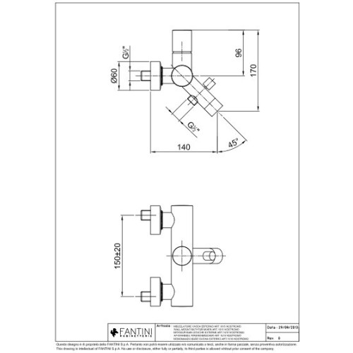 FANTINI NOSTROMO MONOMANDO BAÑERA EXTERNO (VARIOS ACABADOS)