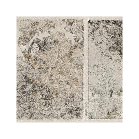 INKIOSTRO BIANCO KABUKI PAPEL DECORATIVO VINILICO