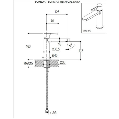 RITMONIO TIE GRIFO MONOMANDO PARA LAVABO