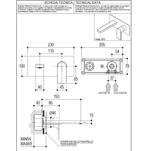 RITMONIO POIS GRIFO LAVABO EMPOTRADO (VARIOS ACABADOS)