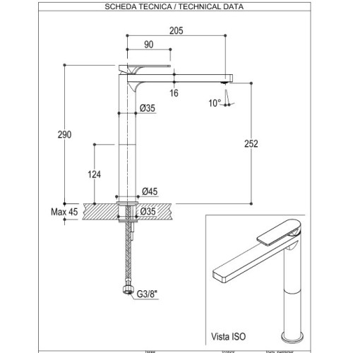 RITMONIO POIS GRIFO ALTO LAVABO (VARIOS ACABADOS)