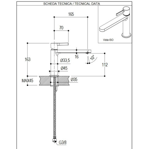 RITMONIO TIE GRIFO MONOMANDO PARA LAVABO CAÑO LARGO (VARIOS ACABADOS)