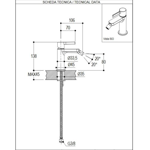 RITMONIO TIE MEZCLADOR MONOMANDO BIDET (VARIOS ACABADOS)