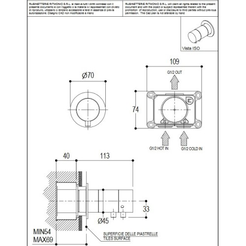 RITMONIO TIE MEZCLADOR TERMOSTATICO EMPOTRADO (VARIOS ACABADOS)