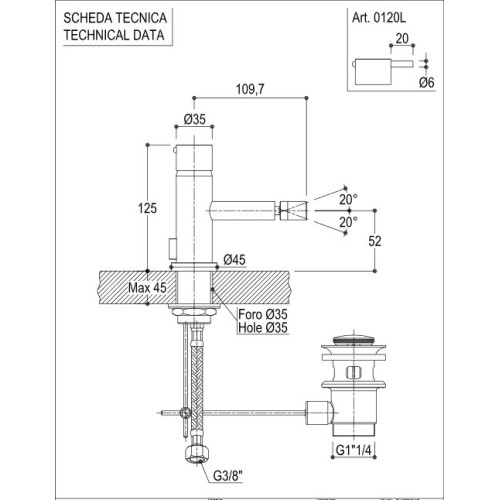 RITMONIO DIAMETRO 35 MEZCLADOR MONOMANDO BIDET (VARIOS ACABADOS)