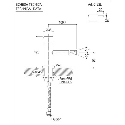 RITMONIO DIAMETRO 35 MEZCLADOR MONOMANDO BIDET (VARIOS ACABADOS)
