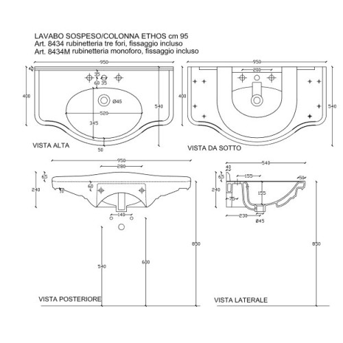 GALASSIA ETHOS LAVABO CON TOALLERO (VARIOS COLORES)