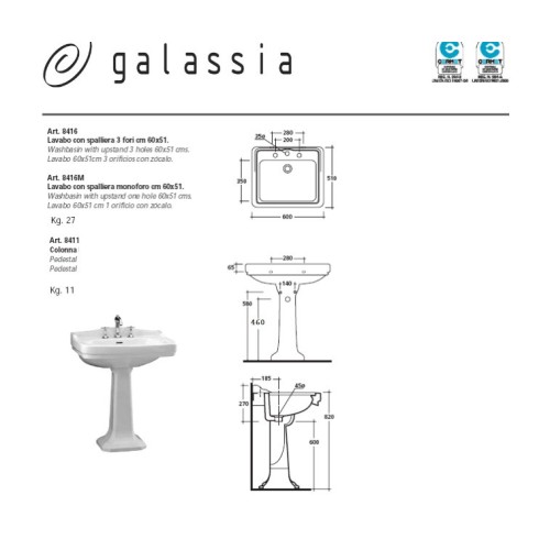 GALASSIA ETHOS LAVABO 60 cm