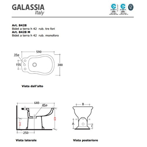 GALASSIA ETHOS BIDET A SUELO