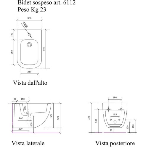 GALASSIA PLUS DESIGN BIDET SUSPENDIDO
