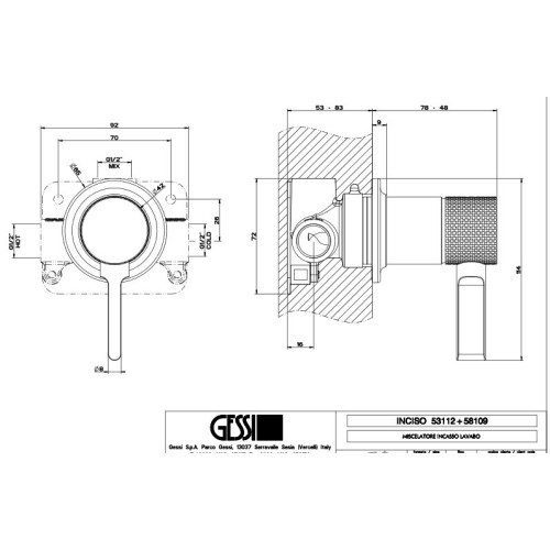 GESSI INCISO MANDO REMOTO LAVABO-DUCHA (VARIOS ACABADOS)