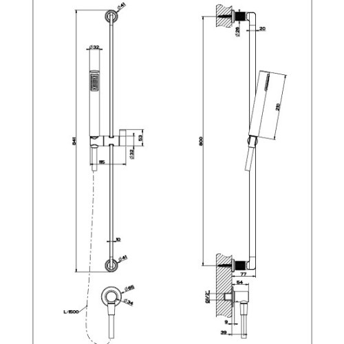 GESSI INCISO BARRA DESLIZANTE DUCHA (VARIOS ACABADOS)