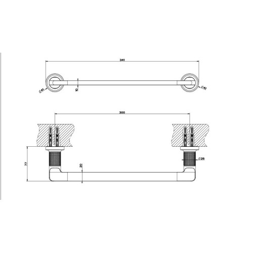 GESSI INCISO TOALLERO A PARED 30cm (VARIOS ACABADOS)