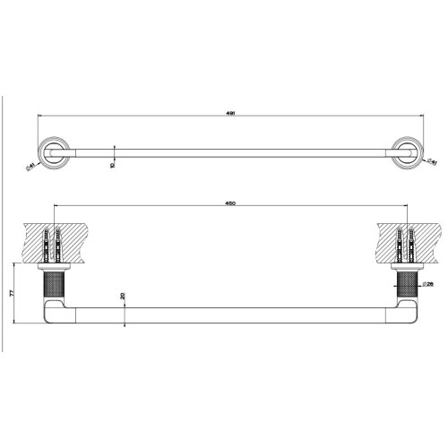 GESSI INCISO TOALLERO A PARED 45cm (VARIOS ACABADOS)