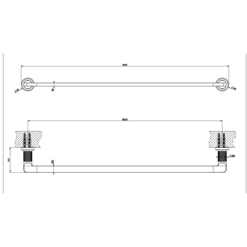 GESSI INCISO TOALLERO A PARED 60cm (VARIOS ACABADOS)