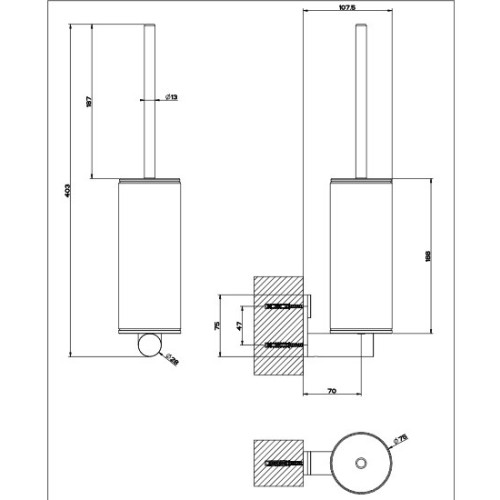 GESSI 316 ESCOBILLERO PARED (VARIOS ACABADOS)