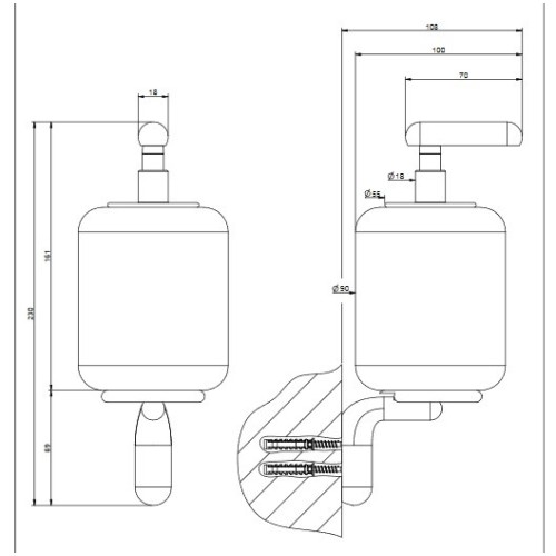 GESSI GOCCIA DOSIFICADOR PARED (VARIOS ACABADOS)