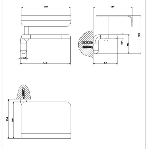 GESSI GOCCIA PORTAROLLO CON TAPA (VARIOS ACABADOS)