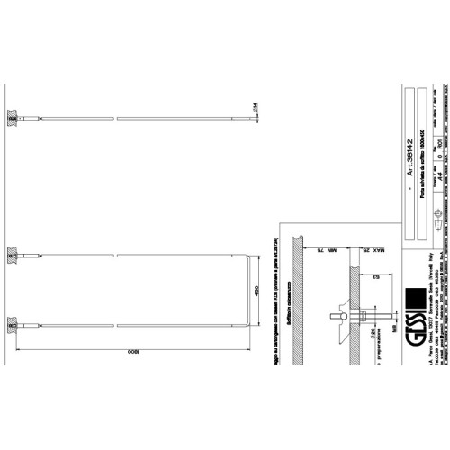 GESSI GOCCIA TOALLERO DE TECHO 45cm (VARIOS ACABADOS)