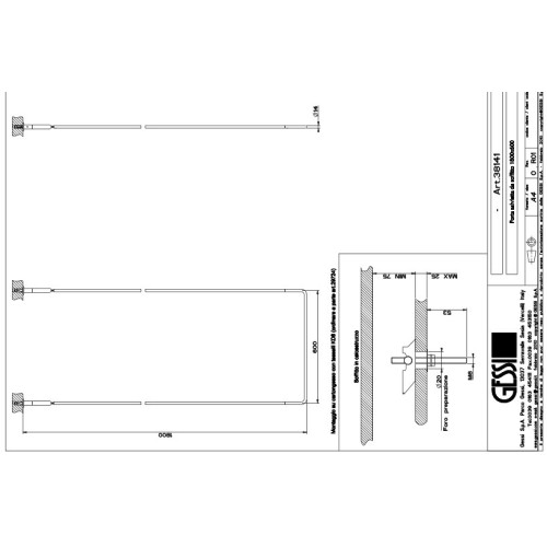 GESSI GOCCIA TOALLERO DE TECHO 60cm (VARIOS ACABADOS)
