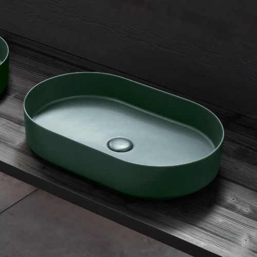 Shui es un lavabo oval de colores de la marca Cielo | Terracerámica