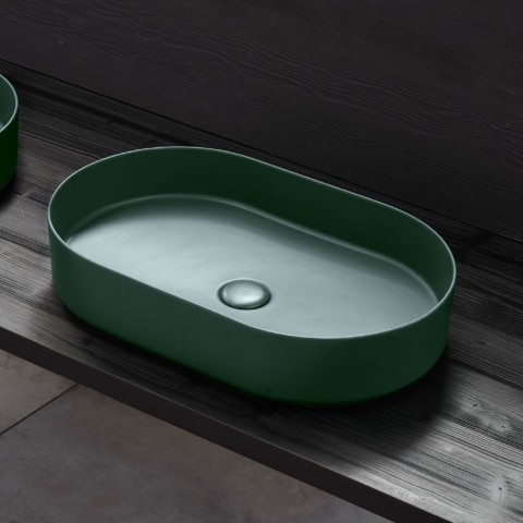 Shui es un lavabo oval de colores de la marca Cielo | Terracerámica