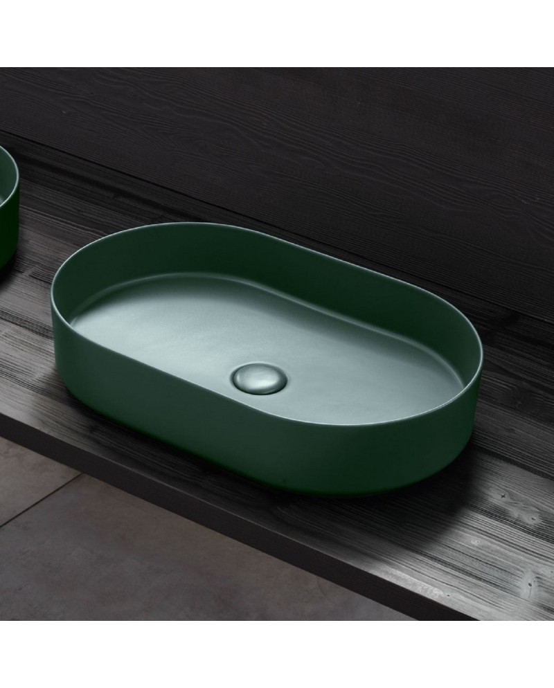 Shui es un lavabo oval de colores de la marca Cielo | Terracerámica Shui es un lavabo oval de colores de la marca Cielo | Terracerámica
