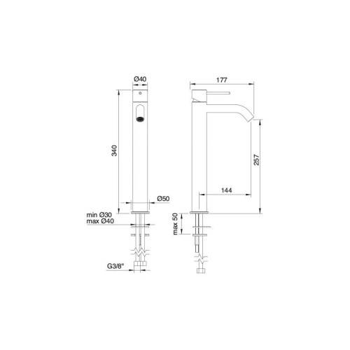 treemme-40mm-grifo-monomando-lavabo-257mm-terra-ceramica-tap