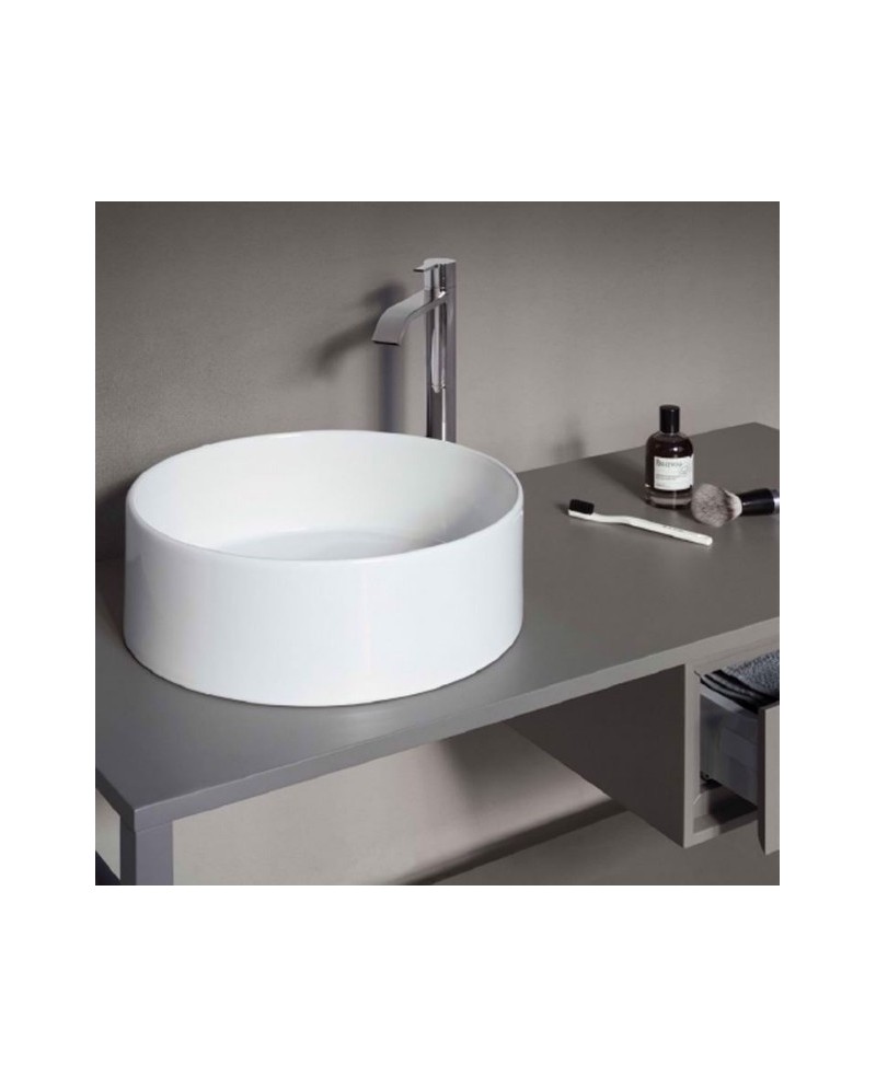 Nic Ovvio es un lavabo redondo sobrencimera en colores | Terraceramica Nic Ovvio es un lavabo redondo sobrencimera en colores | Terraceramica