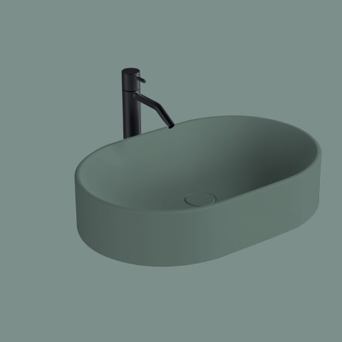 Nic Pin es un lavabo sobre encimera en cerámica | Terracerámica