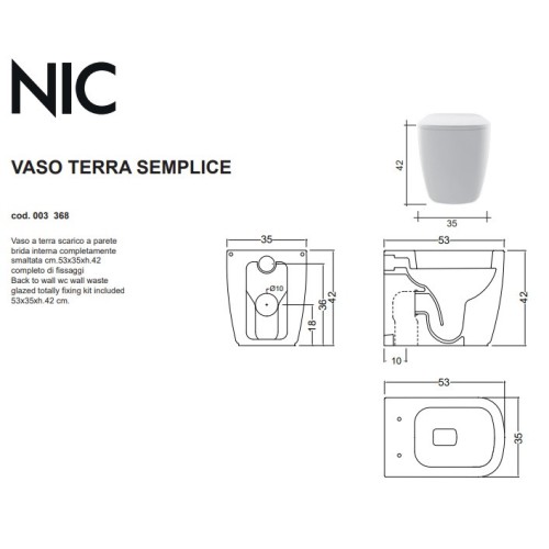 Semplice es un inodoro a suelo de la marca Nic | Terracerámica