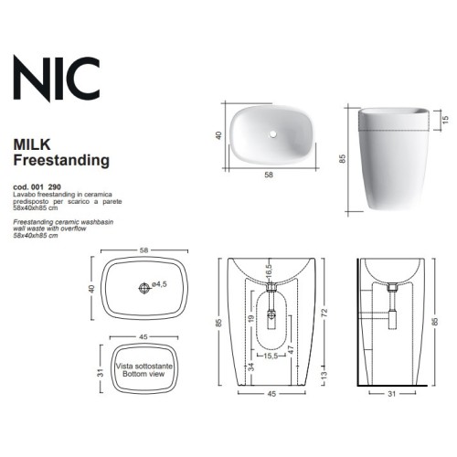 Milk es un lavabo exento de Nic en colores | Terracerámica