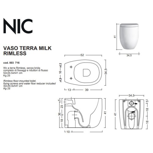 Milk es un inodoro a suelo de la marca Nic en colores | Terracerámica