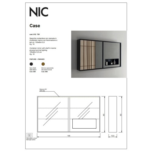 Case es un espejo estantería de la marca Nic | Terracerámica