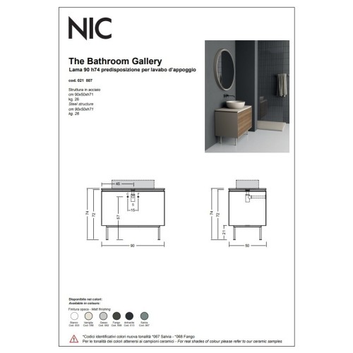 Lama 90 es un mueble de baño de la marca Nic | Terracerámica