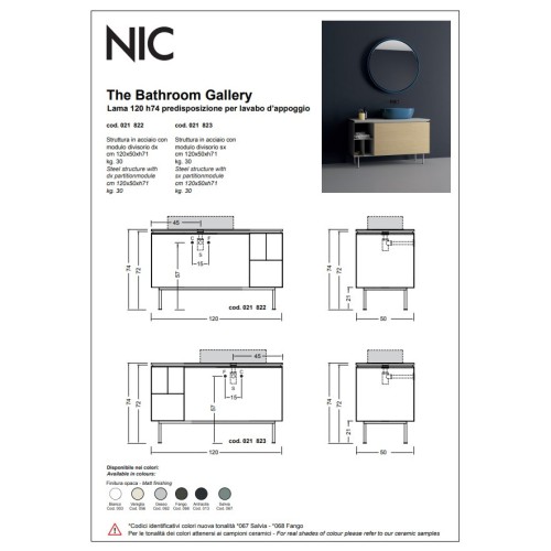 Lama 120 es un mueble de baño de la marca Nic | Terracerámica