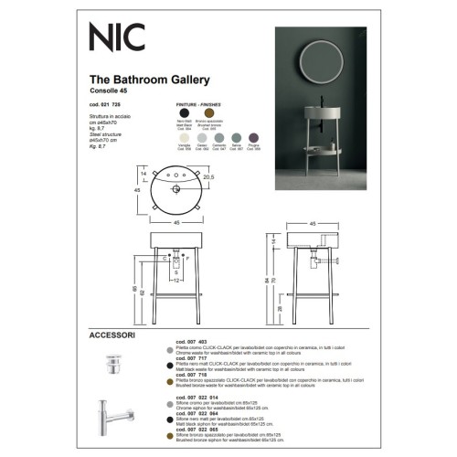 Consolle 45 es un mueble de baño de la marca Nic | Terracerámica