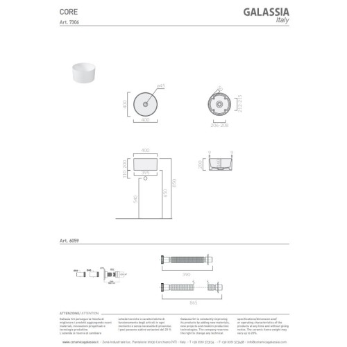 Core es un lavabo cerámicos de colores de Galassia | Terracerámica